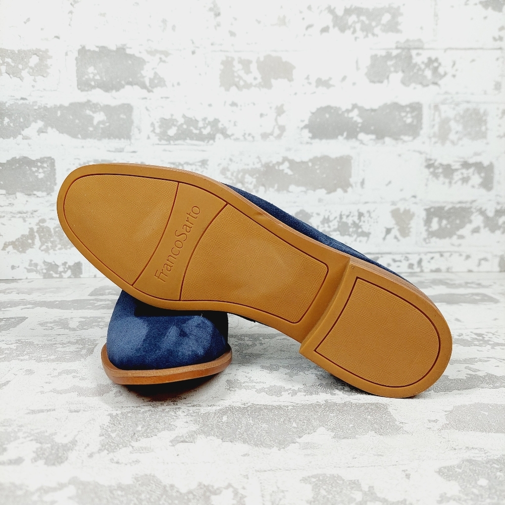 NEW Franco Sarto Jeena Blue Suede Leather Flat Loafers E622 - Picture 7 of 11